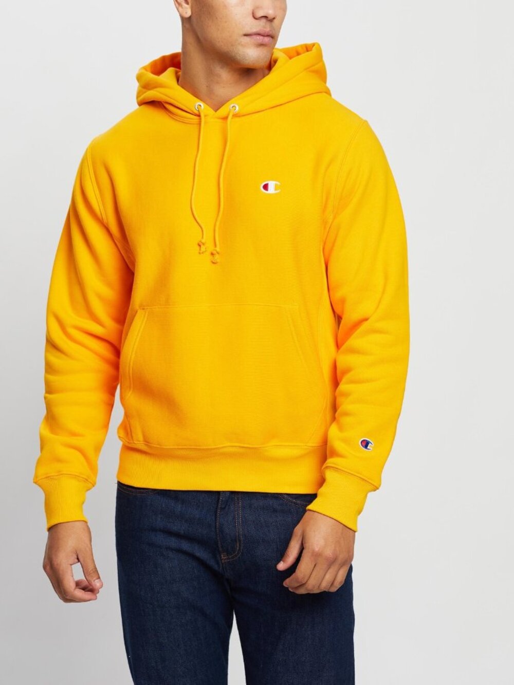 Champion Men's Reverse Weave Hoodie - Yellow/Orange